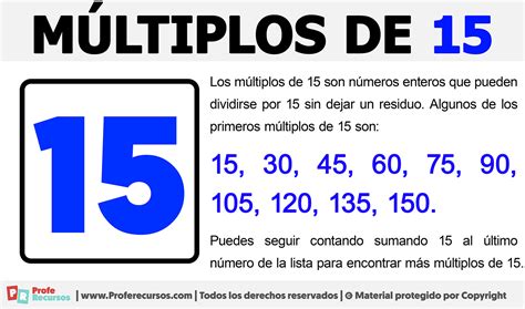dez primeiros múltiplos de 15